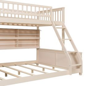Twin XL over Queen Bunk Bed with Integrated Shelving, Color-Changing Lights and Pegboard