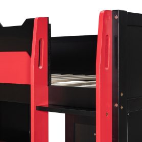 Full Size Wood Loft Bed with Desk, Multi-storage Shelves,USB and RGB Light 37 Full Size Wood Loft Bed with Desk, Multi-storage Shelves,USB and RGB Light