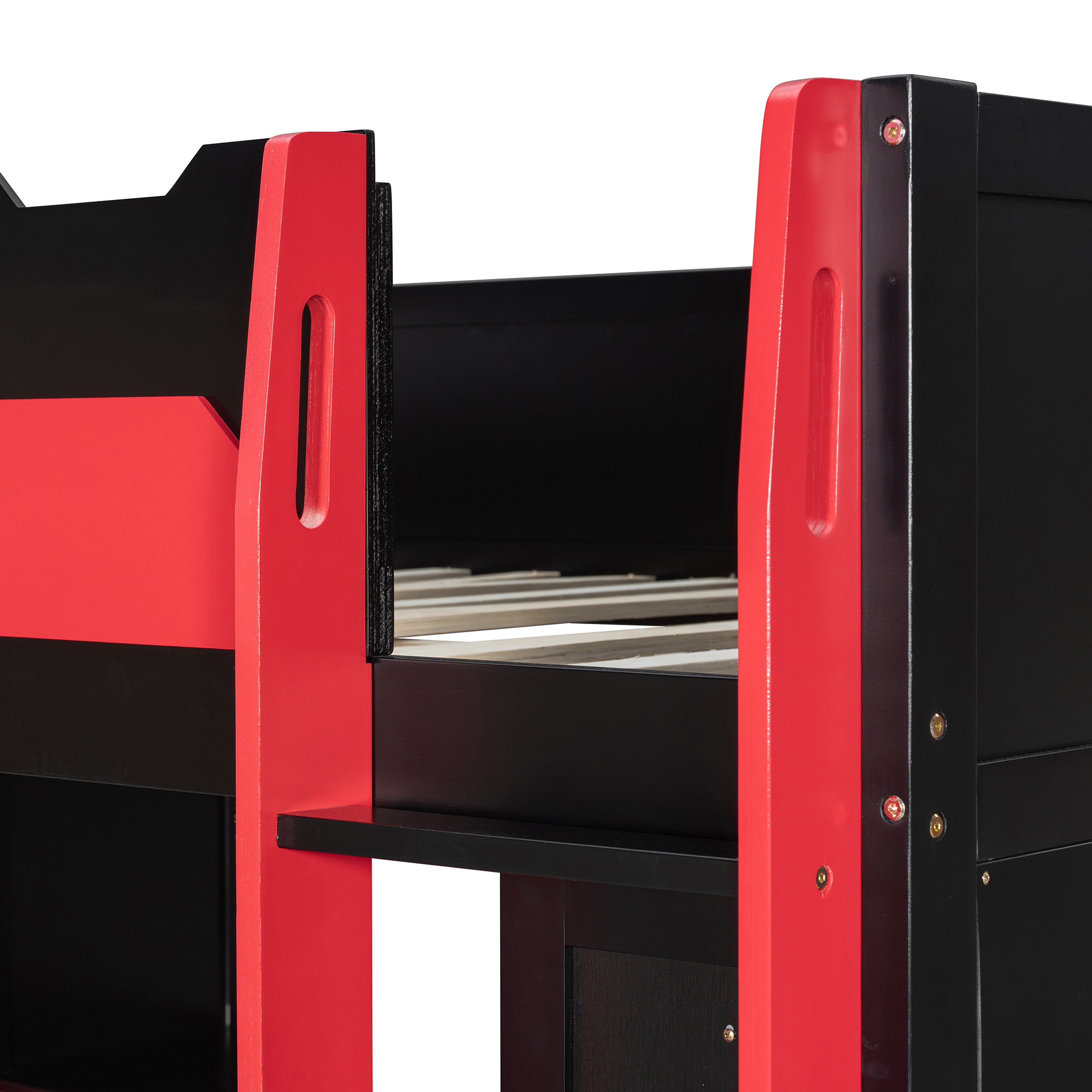 Full Size Wood Loft Bed with Desk, Multi-storage Shelves,USB and RGB Light 17 Full Size Wood Loft Bed with Desk, Multi-storage Shelves,USB and RGB Light