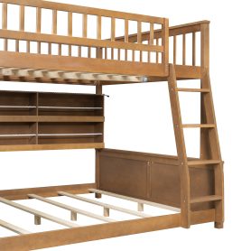 Full XL over Queen Bunk Bed with Integrated Shelving, Color-Changing Lights and Pegboard