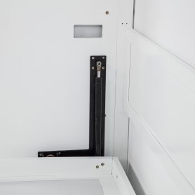 Queen Size Wood Vertical Murphy Bed With Desk, Gas Struts