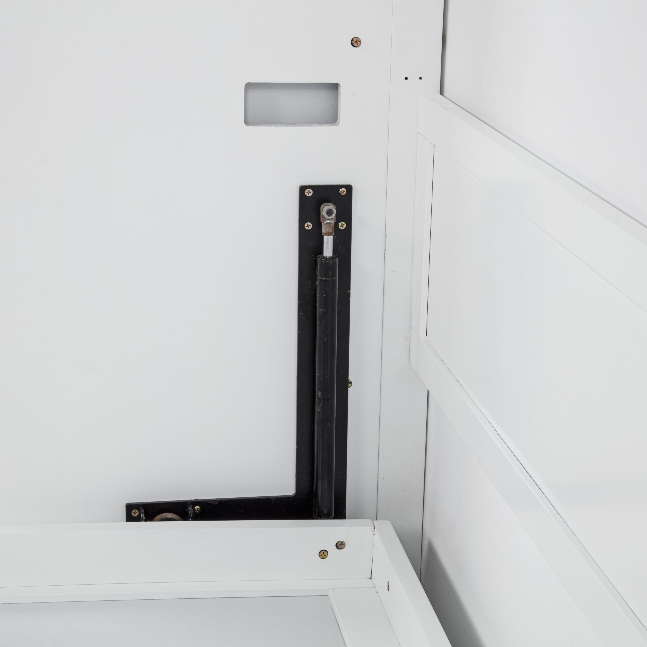 Queen Size Wood Vertical Murphy Bed With Desk, Gas Struts 2 Queen Size Wood Vertical Murphy Bed With Desk, Gas Struts