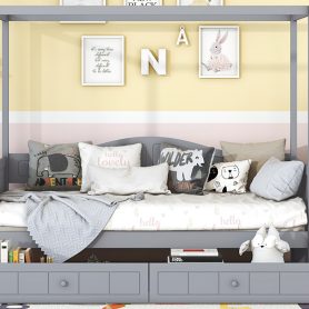 Twin Size Canopy Daybed with 2 Drawers