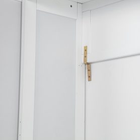 Queen Size Wood Vertical Murphy Bed With Desk, Gas Struts