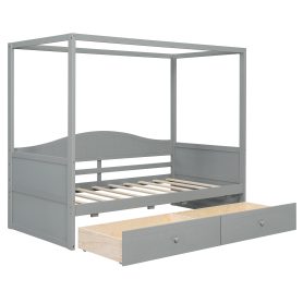 Twin Size Canopy Daybed with 2 Drawers
