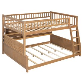 Full XL over Queen Bunk Bed with Integrated Shelving, Color-Changing Lights and Pegboard