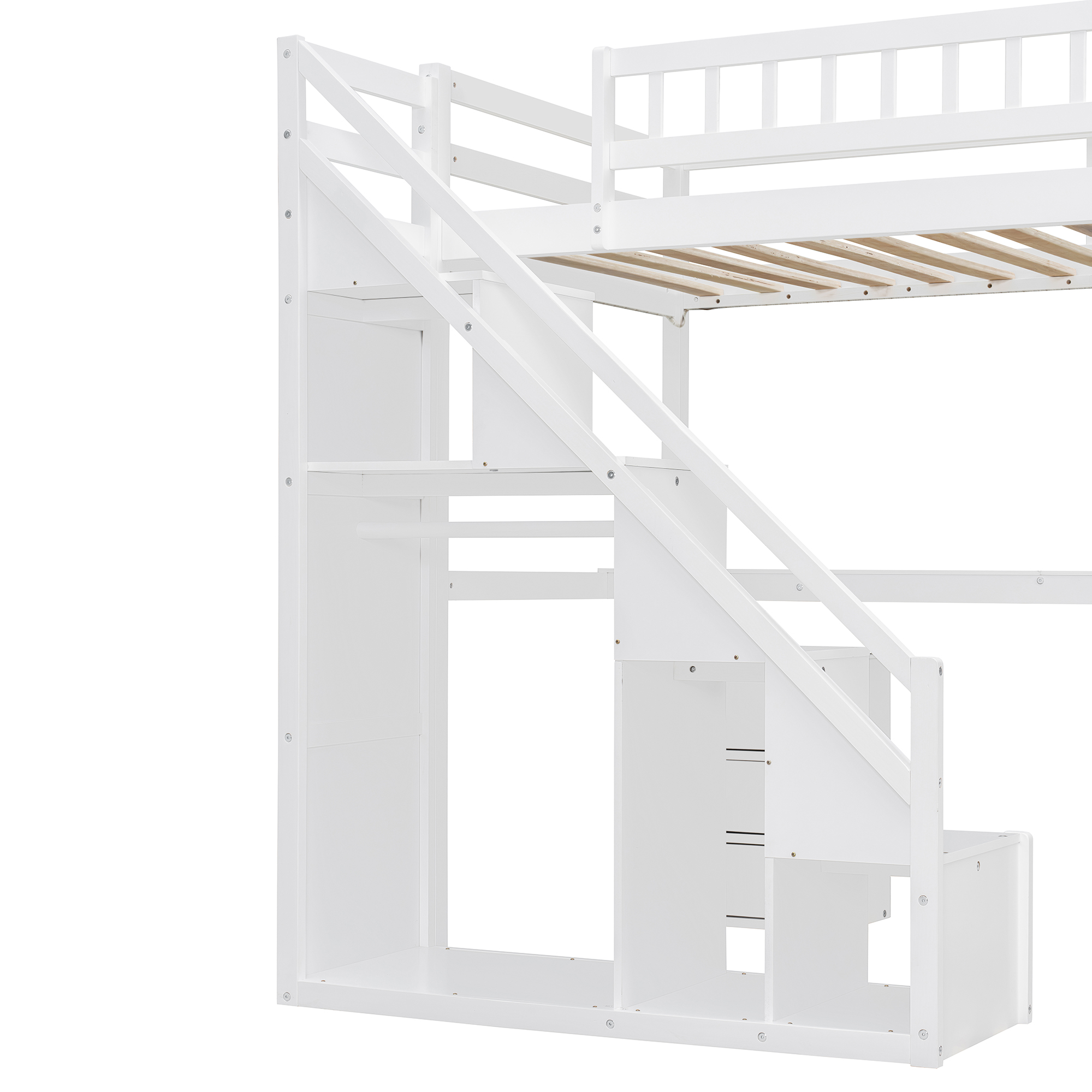 Twin Size Loft Bed with Two Chest of Drawers, Desk and Light Strip 8 Twin Size Loft Bed with Two Chest of Drawers, Desk and Light Strip
