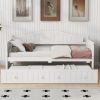 Twin Size Wooden Daybed with Trundle Bed