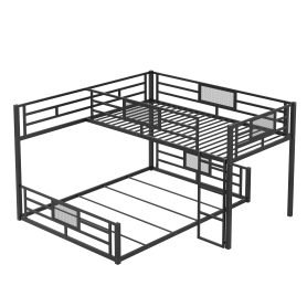 L-Shaped Metal Twin over Full Bunk Bed