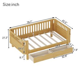 Wood Low Profile Twin DayBed with Rails