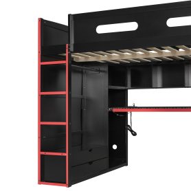 Full Size Wood Loft Bed with Desk,Wardrobe,Ample Storage Space,and RGB Light 28 Full Size Wood Loft Bed with Desk,Wardrobe,Ample Storage Space,and RGB Light
