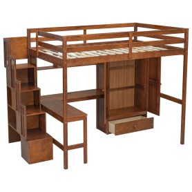 Full Size Loft Wood Bed With Desk, Book Shelves And Wardrobe 49 Full Size Loft Wood Bed With Desk, Book Shelves And Wardrobe