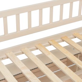 Twin XL over Queen Bunk Bed with Integrated Shelving, Color-Changing Lights and Pegboard