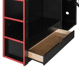Full Size Wood Loft Bed with Desk,Wardrobe,Ample Storage Space,and RGB Light 34 Full Size Wood Loft Bed with Desk,Wardrobe,Ample Storage Space,and RGB Light