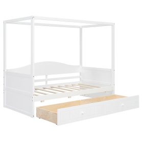 Twin Size Canopy Day Bed with 2 Drawers