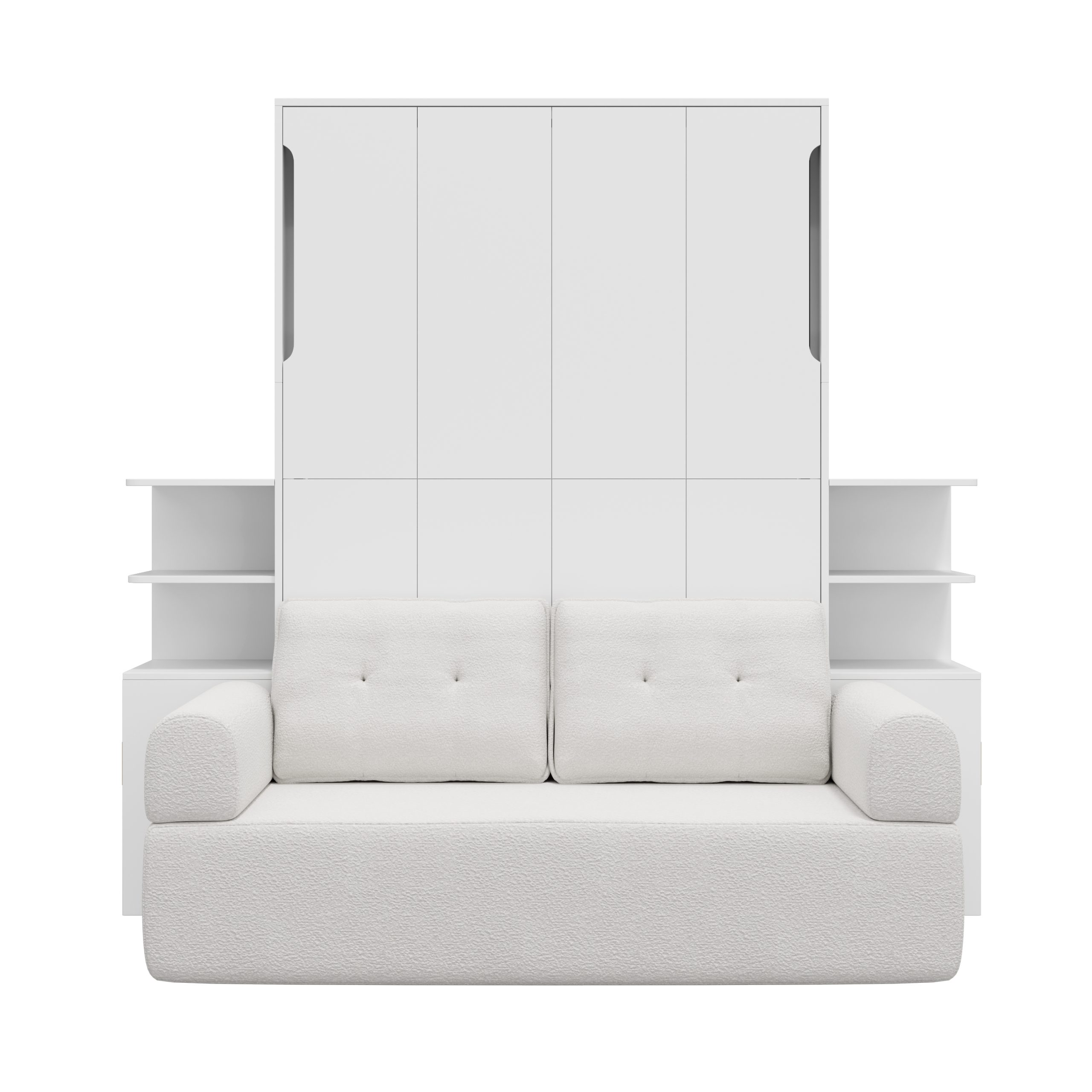 Queen Size Wall Murphy Bed with Sofa and Storage Cabinets 4 Queen Size Wall Murphy Bed with Sofa and Storage Cabinets - Image 3