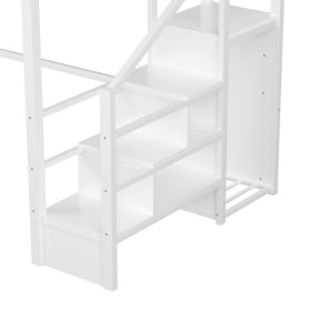 Metal Full Size Loft Bed with High and House Shaped Guardrails 29 Metal Full Size Loft Bed with High and House Shaped Guardrails