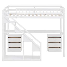 Twin Size Loft Bed with Two Chest of Drawers, Desk and Light Strip 23 Twin Size Loft Bed with Two Chest of Drawers, Desk and Light Strip