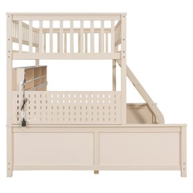 Twin XL over Queen Bunk Bed with Integrated Shelving, Color-Changing Lights and Pegboard
