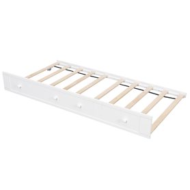 Twin Size Wooden Daybed with Trundle Bed