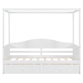 Twin Size Canopy Day Bed with 2 Drawers