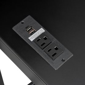 Full Size Wood Loft Bed with Desk, Open Wardrobe and RGB Light