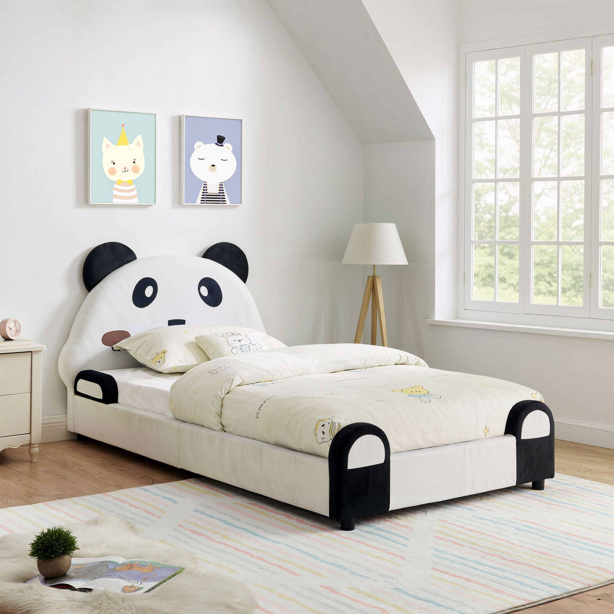 Twin Size Cute Panda-Shaped Kids Bed 5 Twin Size Cute Panda-Shaped Kids Bed