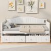 Twin Wooden Daybed With 2 Drawers, No Box Spring Needed