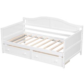 Twin Wooden Daybed With 2 Drawers, No Box Spring Needed