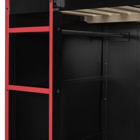 Full Size Wood Loft Bed with Desk,Wardrobe,Ample Storage Space,and RGB Light 35 Full Size Wood Loft Bed with Desk,Wardrobe,Ample Storage Space,and RGB Light