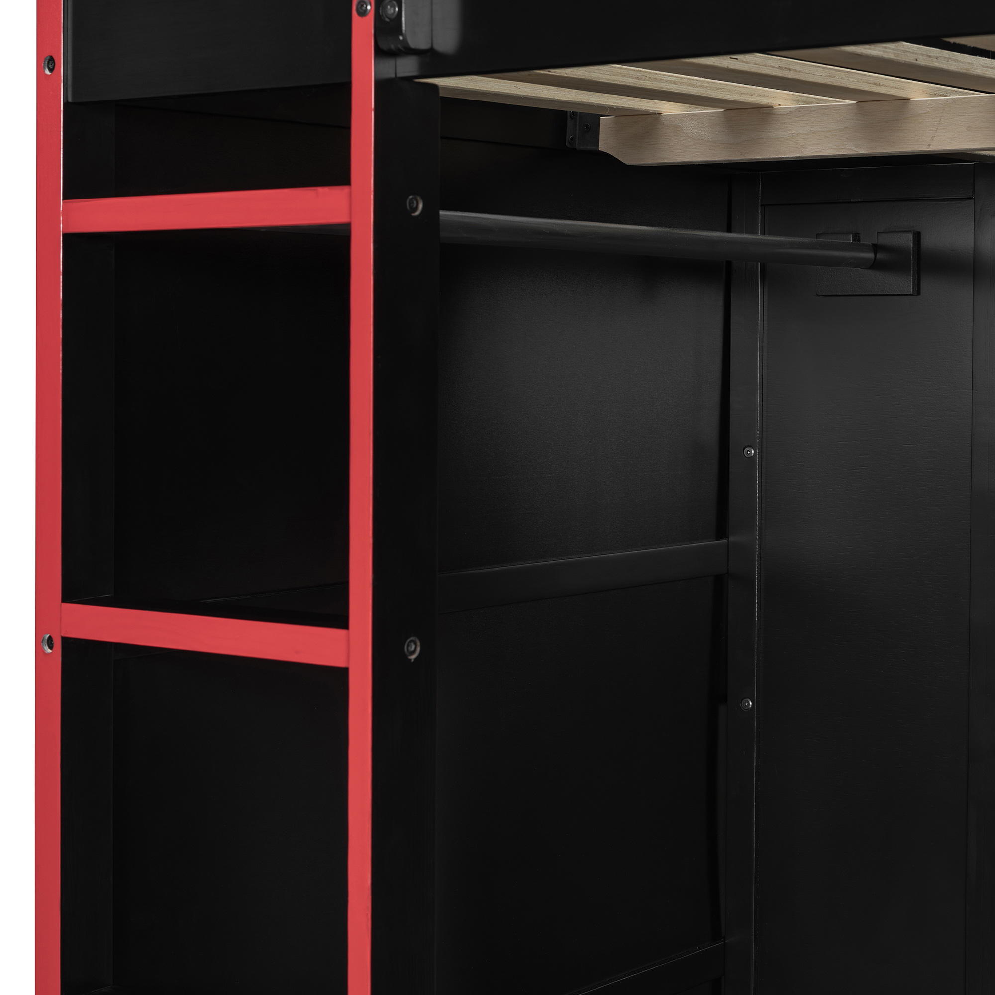 Full Size Wood Loft Bed with Desk,Wardrobe,Ample Storage Space,and RGB Light 14 Full Size Wood Loft Bed with Desk,Wardrobe,Ample Storage Space,and RGB Light