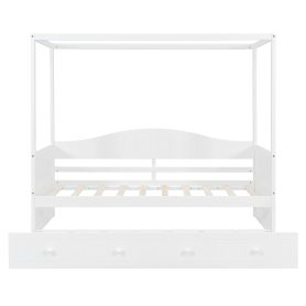 Twin Size Canopy Daybed With Twin Size Trundle