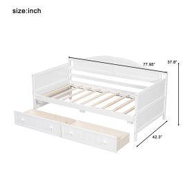Twin Wooden Daybed With 2 Drawers, No Box Spring Needed