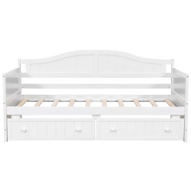 Twin Wooden Daybed With 2 Drawers, No Box Spring Needed