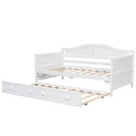 Twin Size Wooden Daybed with Trundle Bed