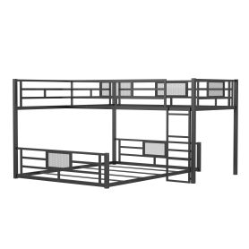 L-Shaped Metal Twin over Full Bunk Bed
