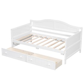 Twin Wooden Daybed With 2 Drawers, No Box Spring Needed