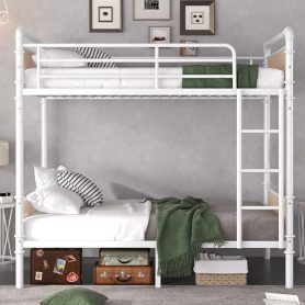 Twin XL over Twin XL Metal Bunk Bed, Industrial Detachable Bunkbeds with Safety Guard Rails for Teens 33 Twin XL over Twin XL Metal Bunk Bed, Industrial Detachable Bunkbeds with Safety Guard Rails for Teens