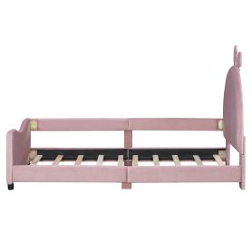 Twin Size Upholstered Daybed with Rabbit Ear Shaped Headboard 20 Twin Size Upholstered Daybed with Rabbit Ear Shaped Headboard