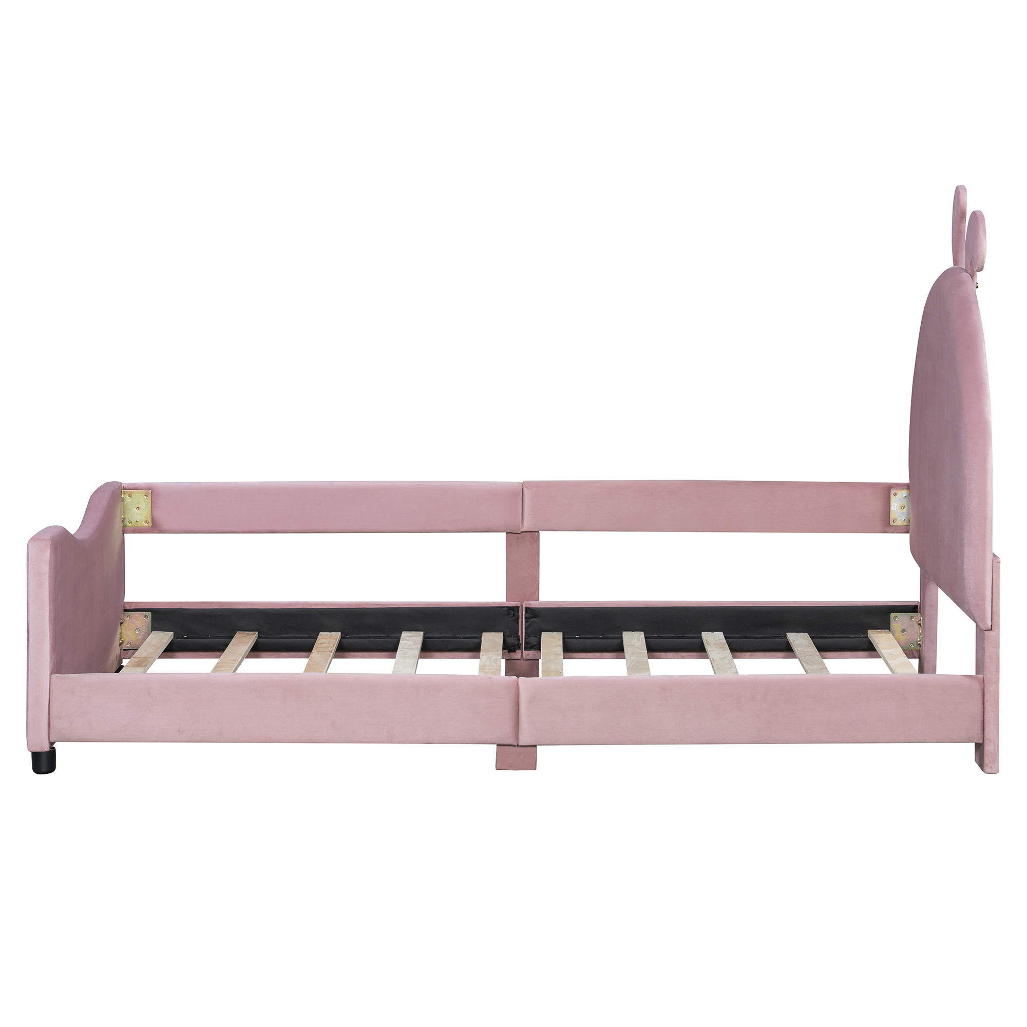 Twin Size Upholstered Daybed with Rabbit Ear Shaped Headboard 6 Twin Size Upholstered Daybed with Rabbit Ear Shaped Headboard