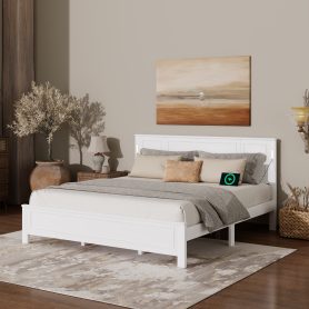 King Size Bed with Tall-Panel Headboard & Footboard