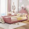 Twin Size Upholstered Daybed with Rabbit Ear Shaped Headboard 2 Twin Size Upholstered Daybed with Rabbit Ear Shaped Headboard
