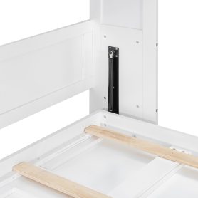 Queen-Size Modern Side-Folding Murphy Bed with Trendy Printed Pattern, LED Under-Bed Lighting & Built-In USB Outlet