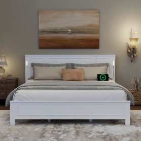 King Size Bed with Tall-Panel Headboard & Footboard
