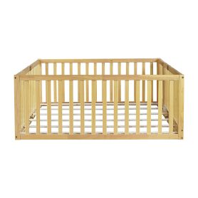 Full Size Floor Bed With High Fence Railings
