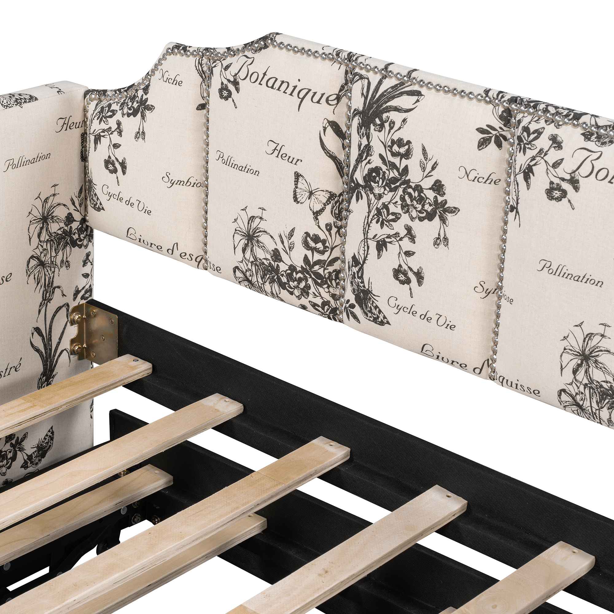 Twin Size Upholstered Daybed with Pop-Up Trundle & USB Charging Ports 17 Twin Size Upholstered Daybed with Pop-Up Trundle & USB Charging Ports