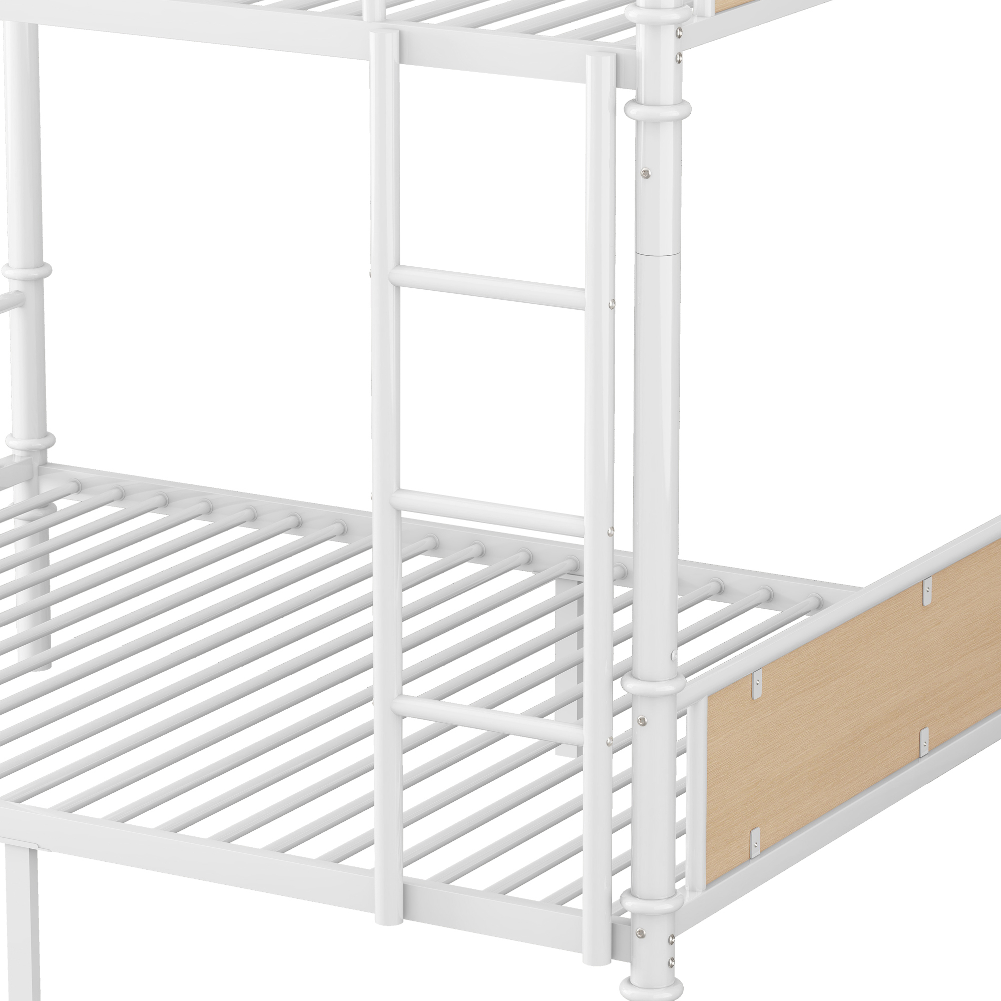 Twin XL over Twin XL Metal Bunk Bed, Industrial Detachable Bunkbeds with Safety Guard Rails for Teens 10 Twin XL over Twin XL Metal Bunk Bed, Industrial Detachable Bunkbeds with Safety Guard Rails for Teens