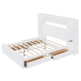 Wooden Queen Size Platform Bed With All-in-One Cabinet, Shelf and Sockets 24 Wooden Queen Size Platform Bed With All-in-One Cabinet, Shelf and Sockets