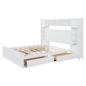 Wooden Queen Size Platform Bed With All-in-One Cabinet, Shelf and Sockets 25 Wooden Queen Size Platform Bed With All-in-One Cabinet, Shelf and Sockets