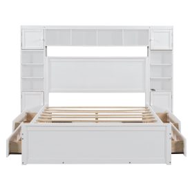 Wooden Queen Size Platform Bed With All-in-One Cabinet, Shelf and Sockets 26 Wooden Queen Size Platform Bed With All-in-One Cabinet, Shelf and Sockets